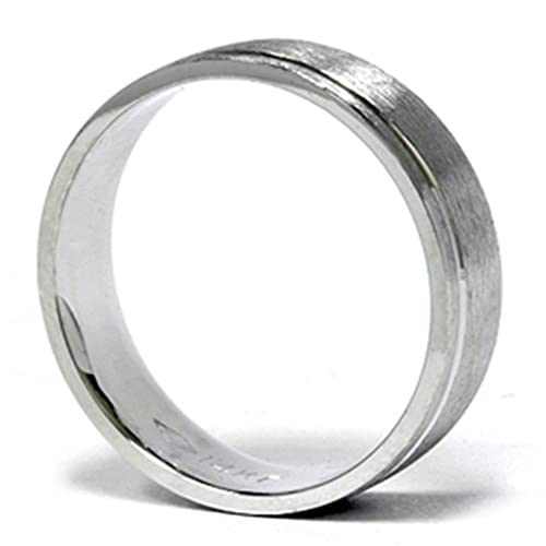 P3 POMPEII3 Pompeii Mens 6mm Comfort Fit Wedding Band Ring 14K White Gold - Size 8.5