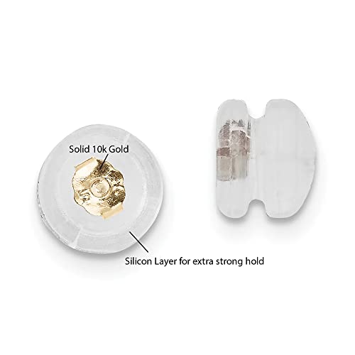 Solid 10k Gold Solitaire Round Moissanite Earring 2 ctw Push Back Stud Earrings for Woman and Man (10k Yellow Gold)