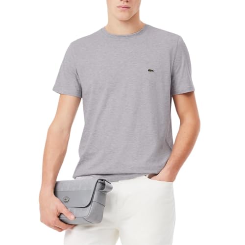 Lacoste Men's Cotton Pima T-Shirt, Silver Chine, Medium