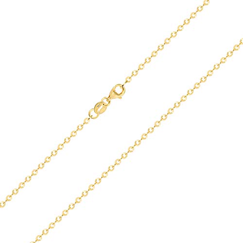 Nuragold 10k Real Yellow Gold Cable 2mm Rolo Circle LInk Chain Necklace - 18"