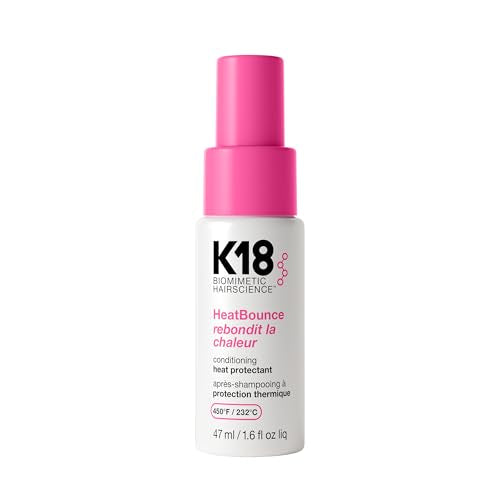 K18 HeatBounce Conditioning Heat Protection Spray for Hair + Leave In Conditioner - Detangles, Softens + Helps Reduce Breakage - Protects Up to 450°F (1.6 Fl oz)