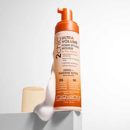 GIOVANNI 2Chic Ultra Volume Mousse for Fine & Thin Hair, 7 fl oz (Pack of 1)