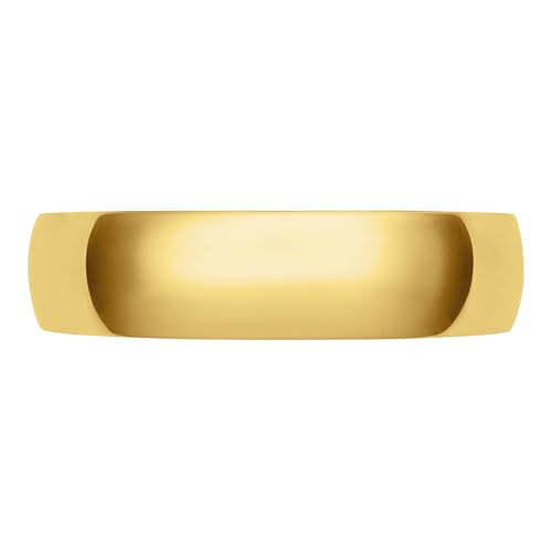 Brilliant Expressions Men’s or Women's 14K Yellow Gold 5MM Classic Plain Simple Wedding Band, Size 6.5