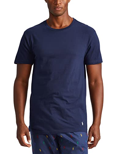 Polo Ralph Lauren Men's Classic Fit Cotton Crew Tee, White/Surf Blue, Surf Blue/White, Cruise Navy/White, X-Large