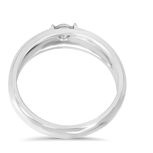 P3 POMPEII3 Pompeii 1/6CT Mens Diamond Solitaire Ring 10K White Gold - Size 8