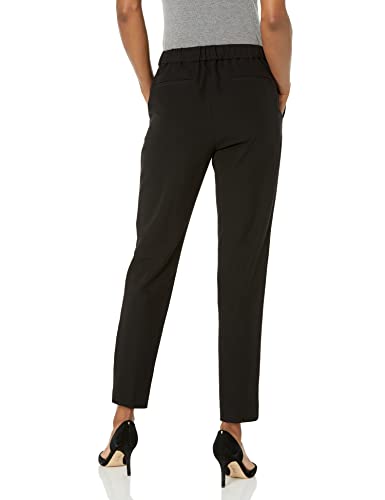 Tommy Hilfiger Womens Sloane Work Pants, Mid-Rise Elastic Waist Dress for Suit, Black, 10 US