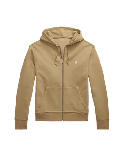 POLO RALPH LAUREN Double Knit Tech Fleece Hoodie (US, Alpha, X-Large, Regular, Regular, Luxury Khaki)