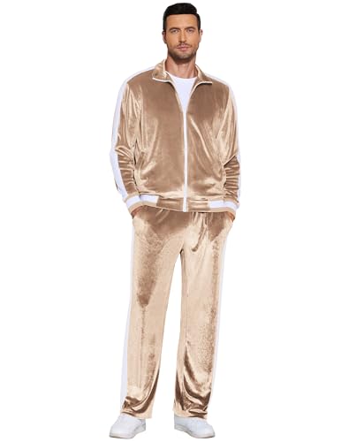 COOFANDY Mens Tracksuit 2 Piece Set Velour Sweatsuit Jogging Suits Full Zip Jacket Pants Outfits