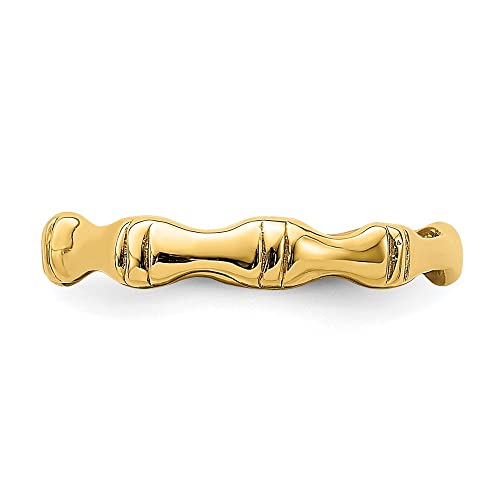 Sonia Jewels Real 14k Yellow Gold Bamboo Ring Band Size 5