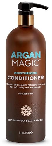 Argan Magic Moisturizing Conditioner - Detangle, Hydrate, and Repair Dry and Chemically-Damaged Hair Types | Nutrient-Rich, Paraben Free (32 oz)