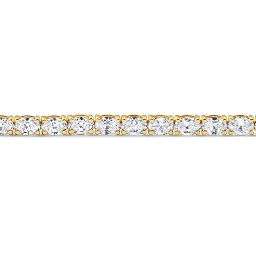 P3 POMPEII3 Pompeii 10.75Ct Oval Cut Diamond Tennis Bracelet 7" 14k Yellow Gold Lab Grown - Size Medium (EF,VS)