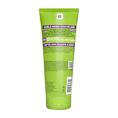 Garnier Fructis Curl Control Scrunching Hair Gel, Curl Jelly for Curly, Wavy, and Coily Hair with Frizz & Edge Control, Up to 24 HR Shape & Shine, 6.8 Fl Oz, 3 Count (Packaging May Vary)