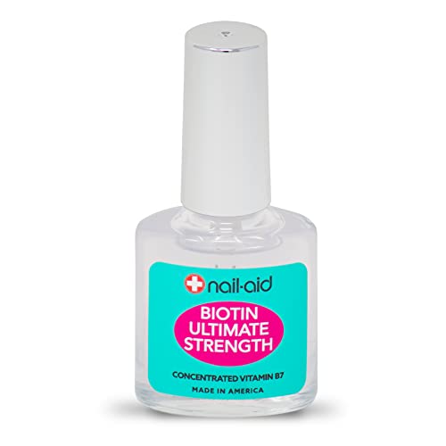 Nail-Aid Biotin Ultimate Strength Nail Strengthener – Vitamin B7 Treatment for Weak, Thin & Peeling Nails – Helps Grow Stronger, Harder, Longer Natural Nails in 3 Days