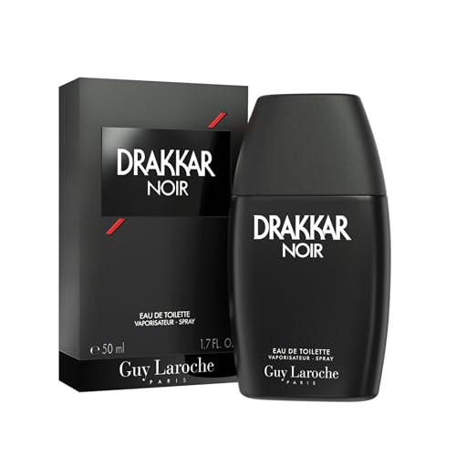 Guy Laroche Drakkar Noir, Iconic Designer Fragrance, Intense & Powerful Eau de Toilette, Fougere Blend & Aromatic Spices, Long Lasting Mens Cologne, Day and Evening Scent, 1.7 Fl. Oz.