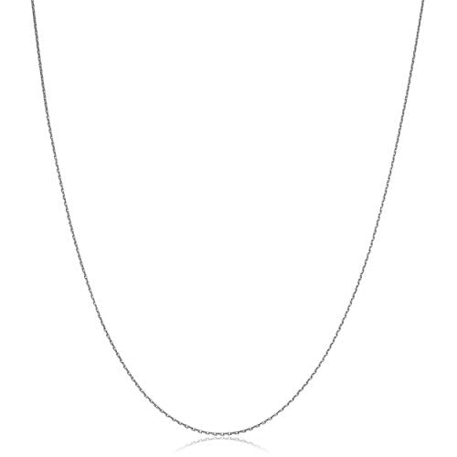Kooljewelry 10k White Gold Diamond-cut Cable Chain Necklace (16 inch)