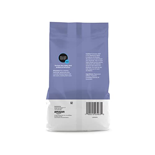 Amazon Basics Epsom Salt Soaking Aid, Lavender Scented, Relax & Relief, Resealable, 3 Pound, 1-Pack (Previously Solimo)