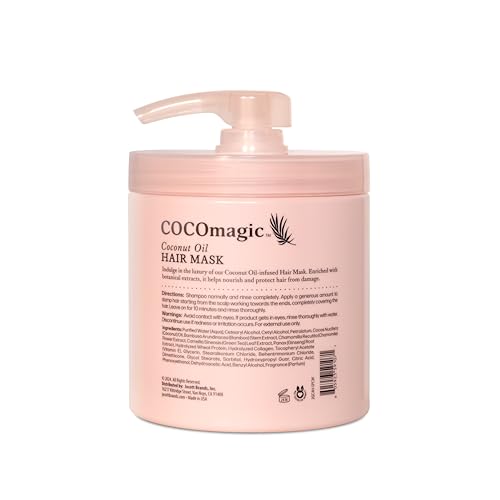 Cocomagic Coconut Oil Hair Mask - Repairs Damage, Prevents Frizz, Restores & Adds Shine | Protein Rich & Extra Hydrating | Paraben Free (16 Fl Oz)
