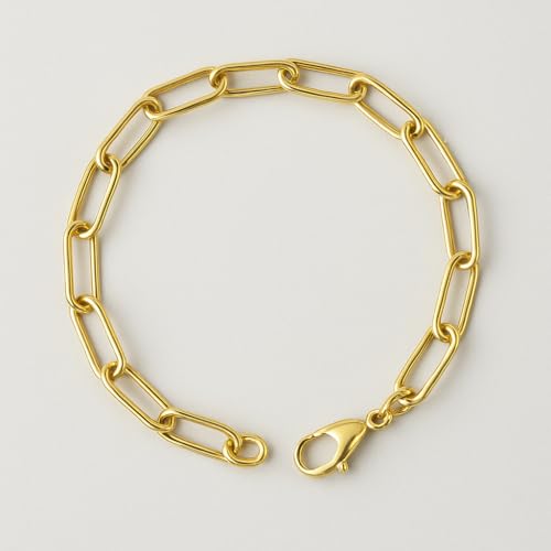 SHOP WGS 5mm 14K Solid Gold Paperclip Bracelet for Women & Men