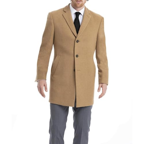 Calvin Klein Men's Slim-Style Overcoat, Camel, 38S