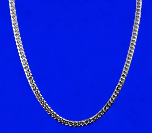 14K White Gold Miami Cuban Necklace Bracelet Chain Link Real Men Women Jewelry 14.7g | 5mm | 20 Inches | MADE IN ITALY