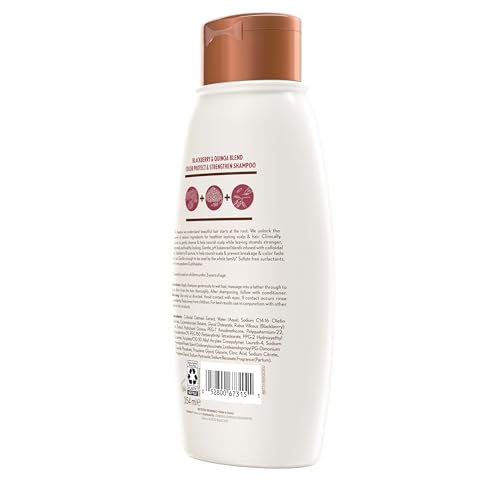 OGX Aveeno Color Protect Strengthen+ Blackberry Quinoa Shampoo, Fresh, 12 Fl Oz