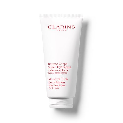 Clarins Moisture-Rich Body Lotion | Intensely Hydrates | Nourishes, Softens and Smoothes | Non-Greasy and Fast Absorbing | 88% Natural Ingredients | Body Cream With Shea Butter | For Dry Skin Types