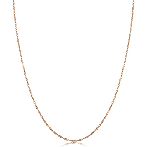 Womens Singapore Chain Classic - 10k Rose Gold Singapore Chain Necklace