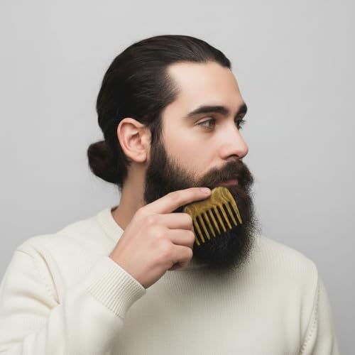 Wide Tooth Comb for Curls, Wooden Hair Comb with Long Teeth for Gentle Detangling, Perfect for Thick Hair, Women & Men