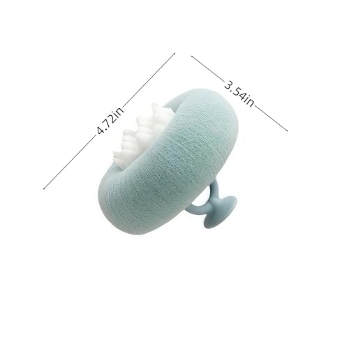 Super Soft Sunflower Suction Cup Bath Ball,2-in-1 Sunflower Bath Ball，Bath Loofah with Suction Cup,Exfoliating Bath Sponge for Men and Women (Pink + Light Teal)