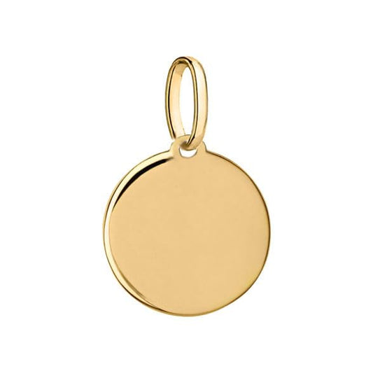 Solid 14k Gold Disc Pendant Engravable Plain Fine Jewelry For Women Gifts For Her Round Tag Medallion Charm for Necklace (8mm/0,31inch)