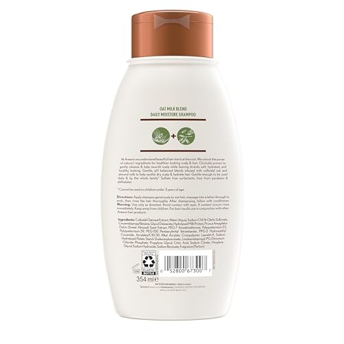 Aveeno Oat Milk Blend Moisturizing Shampoo, Ultra-Hydrating, for Dry, Damaged Hair, 12 fl oz