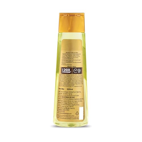 Emami 7-in-1 Hair Oil | with Natural Ayurvedic Herbs | Repairs Hair Damage | Nourishes Scalp | Fights Dandruff | Provides Strong & Healthy Hairs | 16.91 Fl Oz (500ml)