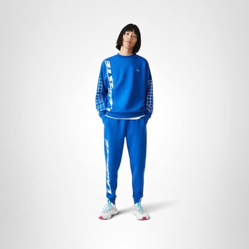 Lacoste Men's Slim Fit Oversized Branded Trackpants, Marina, Medium