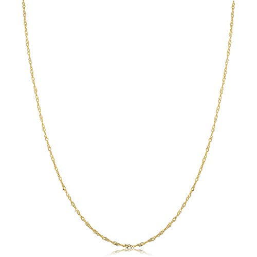 Womens Classic Singapore Chain - 10k Yellow Gold Chain Necklace, Finish