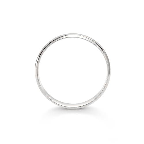 Oxford Ivy Wedding Band Solid 14K White Gold 5mm Plain Ring, Size 7.5
