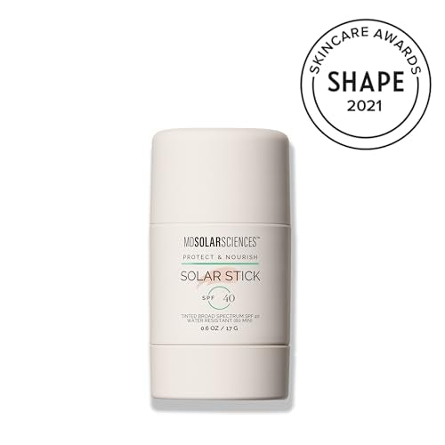 MDSolarSciences Tinted Solar Stick Mineral Sunscreen Stick SPF 40 | Water-Resistant, Broad Spectrum UV Protection | Hydrating Zinc Formula | Reef-Safe, Vegan | Non-Greasy, Sheer Tinted Finish (0.6 Oz)