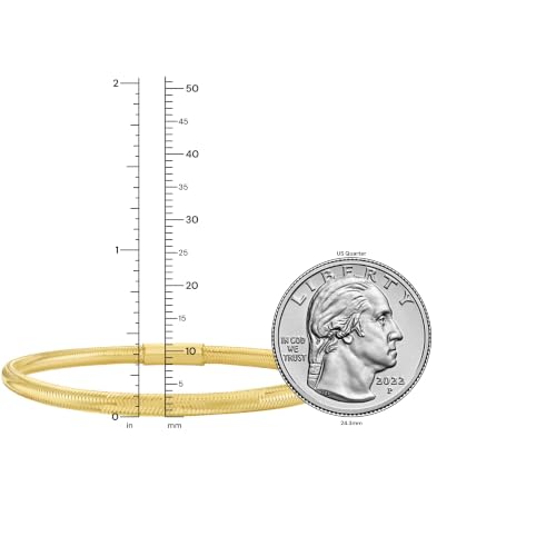 Floreo 14k Yellow Gold 3.4mm Stretch Mesh Slip-on Bracelet, 7 Inch