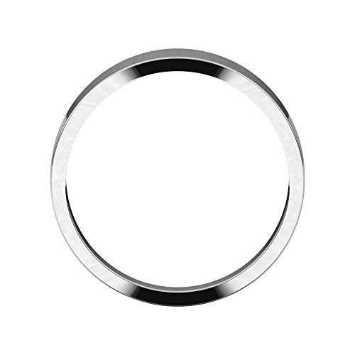Sonia Jewels Solid 14k White Gold 5mm Flat Tapered Wedding Band Ring Mens Heavy Thick Classic Plain Traditional - Size 9.5