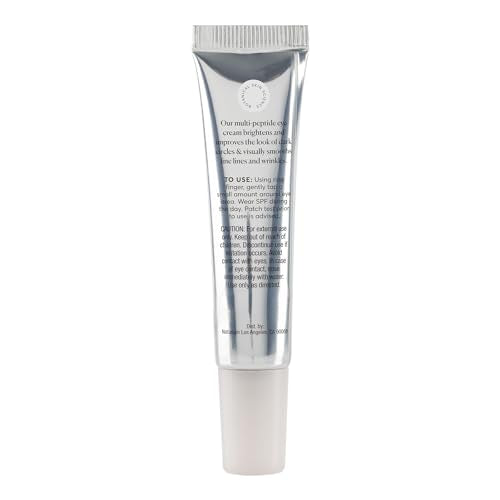 Naturium Multi-Peptide Eye Cream, Smoothing & Anti-Aging Skincare, with Squalene & Hyaluronic Acid, 0.5 oz