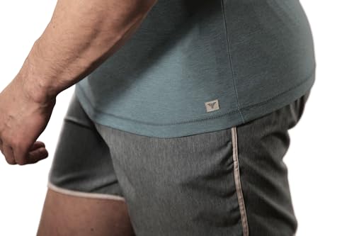 Lanky Llama (New) Aero Tee | Fit for Slim & Tall Slim Men | Lightweight Luxury Athleisure | Pale Ocean, X-Large (Semi-Tall)