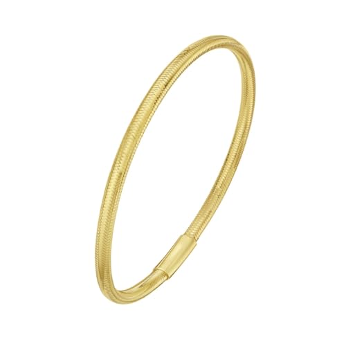 Floreo 14k Yellow Gold 3.4mm Stretch Mesh Slip-on Bracelet, 7 Inch