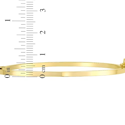 Floreo Italian 14k Yellow Gold 2.5mm Stackable Flat Bangle Bracelet, 7.5 Inch