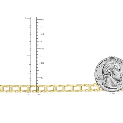 Floreo 14k Yellow Gold 5mm Railroad Link Chain Necklace, 20 Inch