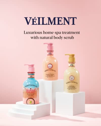 VEILMENT NATURAL SPA 2-in-1 BODY WASH & BODY SCRUB BLACK ROSE(13.53fl.oz) - Natural Exfoliating Salt Scrub for Deep Cleansing - Effective on Scars & Wrinkles - Exfoliate & Moisturize Skin Polishes