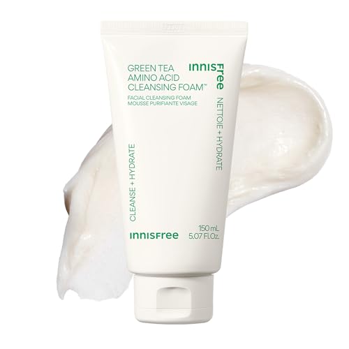 innisfree Green Tea Amino Acid Cleansing Foam | Hydrating Korean Face Wash | Gentle Lather | pH-Balanced Skincare | Sulfate-Free | Available in Gift Sets