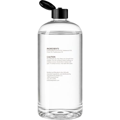 Aromatherapy Massage Oil – Cedarwood, Clove & Frankincense with Fractionated Coconut Oil, Lightweight Non-Greasy, Very Long-Lasting Glide and Excellent Slip, 100% Natural, 8 FL Oz