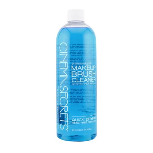 Cinema Secrets Original Blue Vanilla Makeup Brush Cleaner Solution - Professional Cleanser for Makeup Brushes - Quick-Drying, Rinse-Free Formula - Removes Stubborn Waterproof Make Up (16 fl oz)
