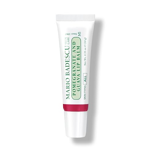 Mario Badescu Moisturizing Pomegranate & Guava Lip Balm for Dry Cracked Lips, Infused with Coconut Oil and Shea Butter, Ultra-Nourishing Lip Care Moisturizer for Soft, Smooth and Supple Lips, 0.35 Oz