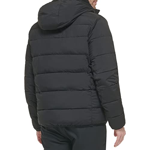 Calvin Klein Men's Hooded Stretch Jacket, Ebony, Medium