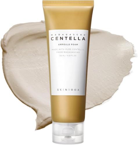 SKIN1004 Madagascar Centella Ampoule Foam, 4.23 fl.oz, Korean Face Cleanser & Makeup Remover with Centella Asiatica, Gentle Daily Cleanser for Soft Skin, Korean Skin Care
